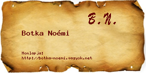 Botka Noémi névjegykártya